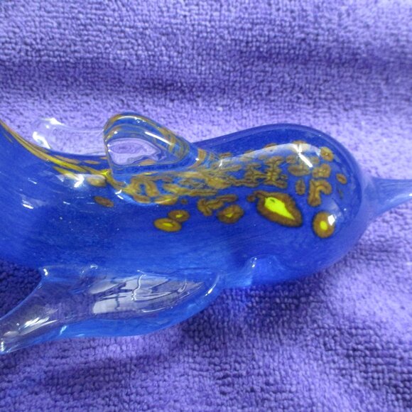Vintage Whale Glass Blue & Gold touch of yellow - Picture 4 of 6